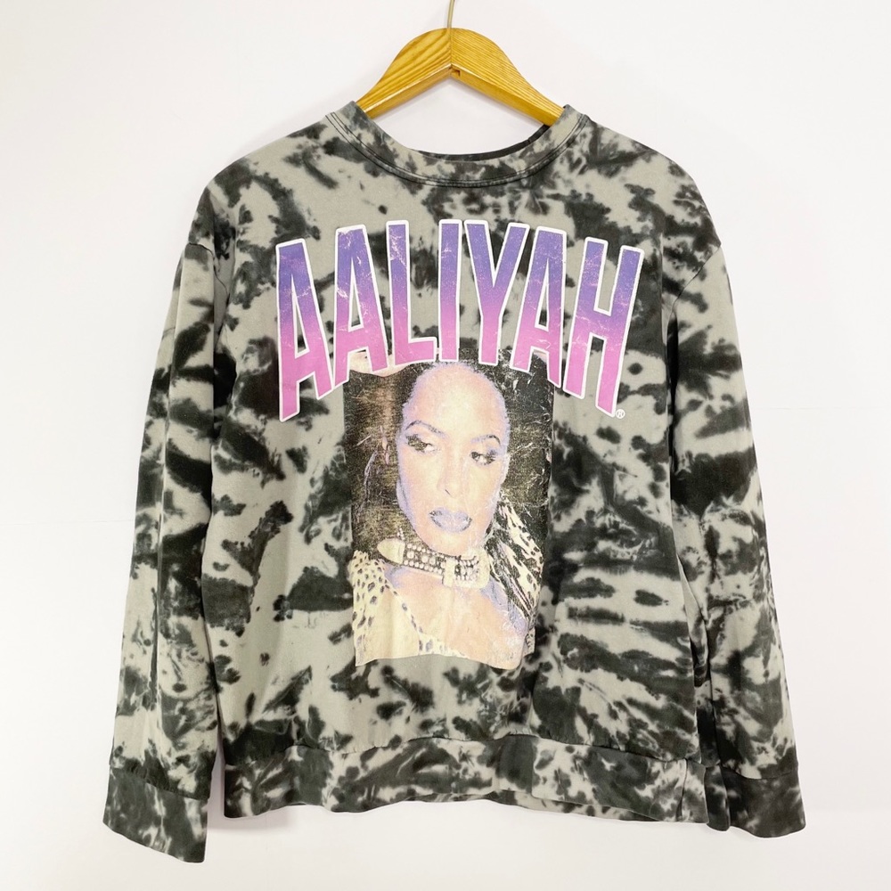 Official AALIYAH Vintage Marbled Tie Dye Sweatshirt - Sz Medium (M)